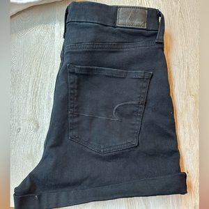 American Eagle next level stretch black denim short shorts